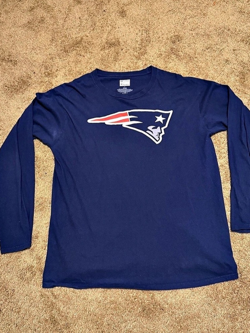 New England Patriots Stephon Gilmore Fanatics Shirt Mens Large Blue Long Sleeve